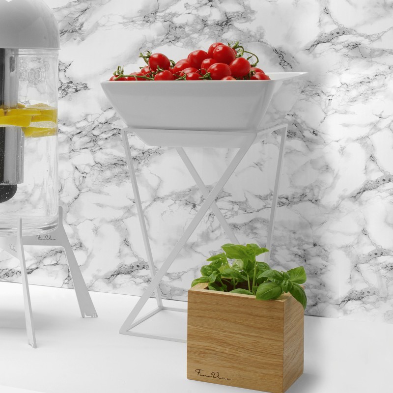Bol carré en mélamine, blanc pour 171554, 190x190x(h)90mm - Finedine